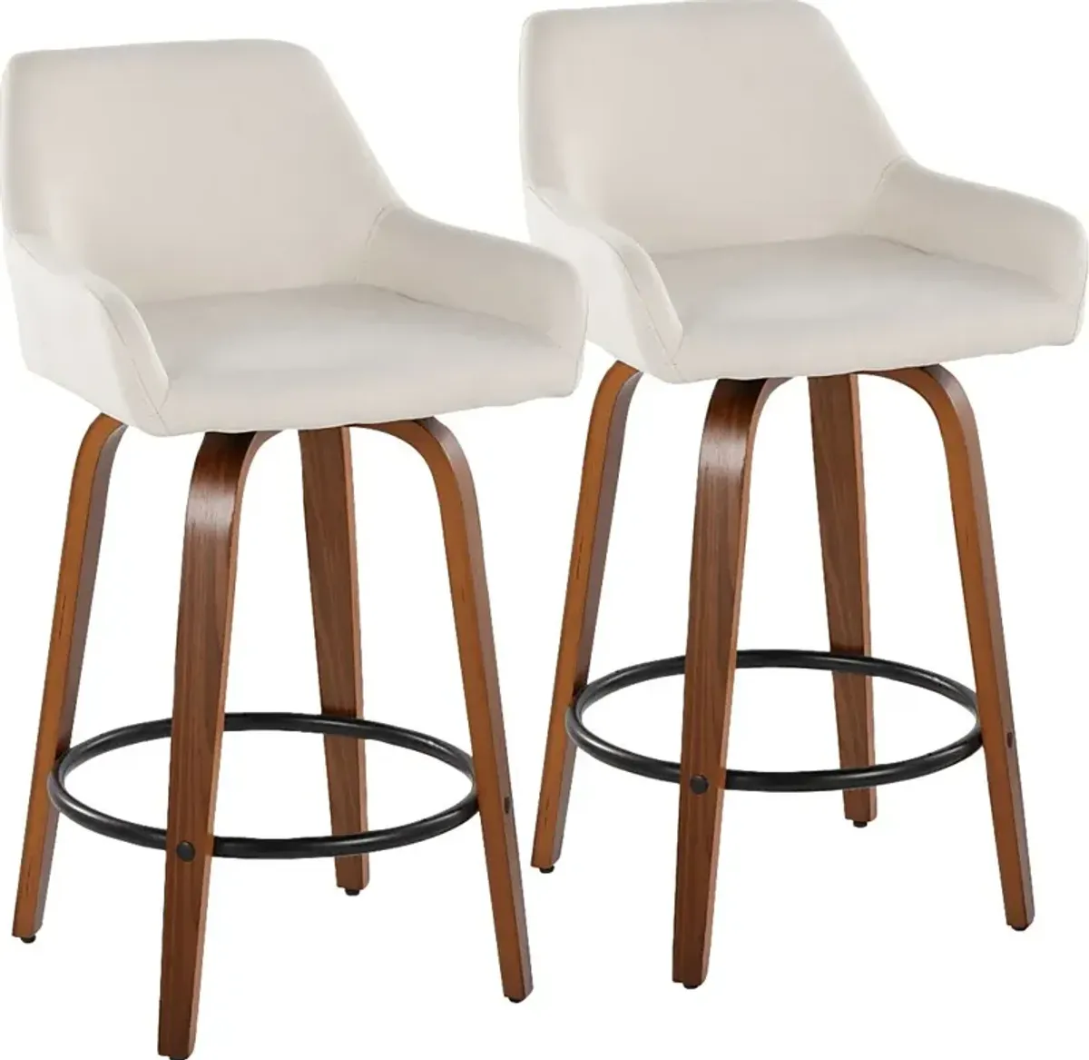 Rimcrest VI Cream Swivel Counter Height Stool, Set of 2