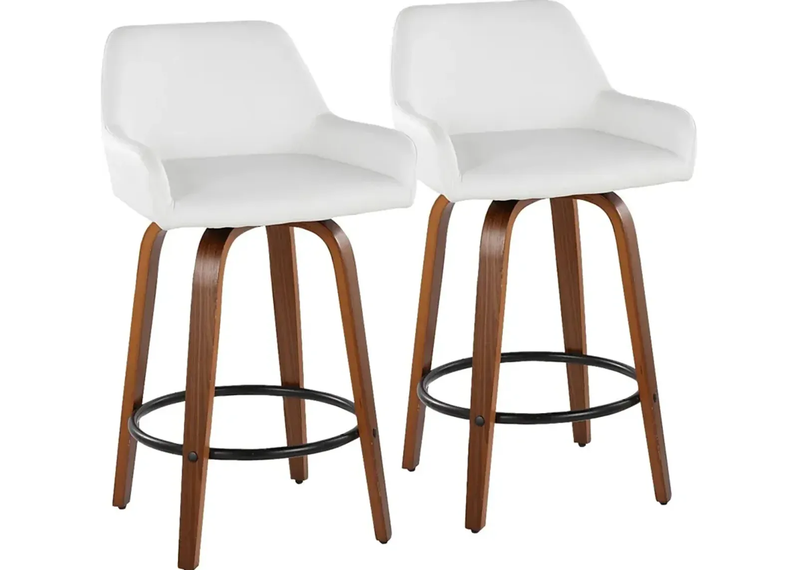 Rimcrest VI White Swivel Counter Height Stool, Set of 2