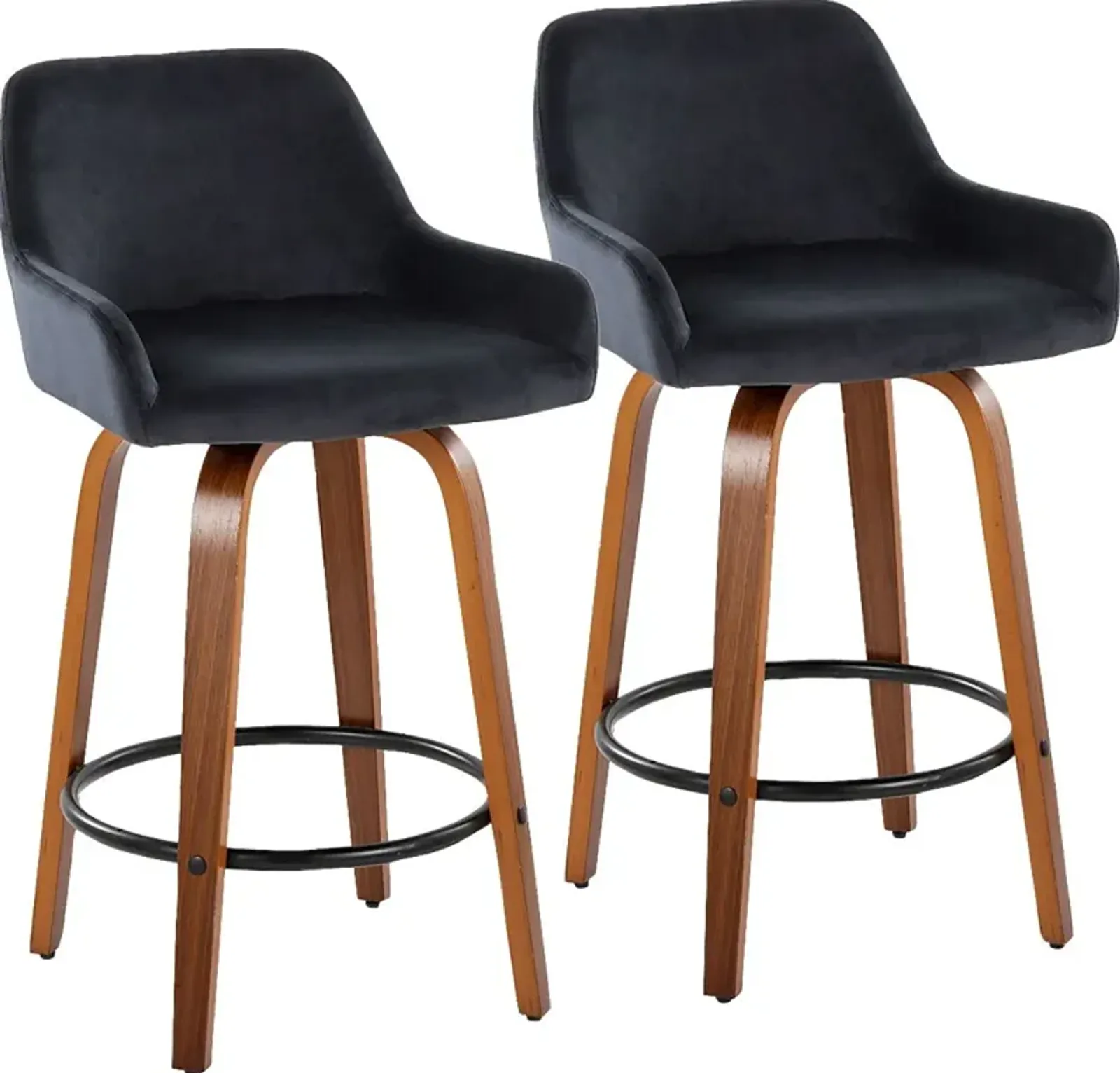 Rimcrest VI Black Swivel Counter Height Stool, Set of 2