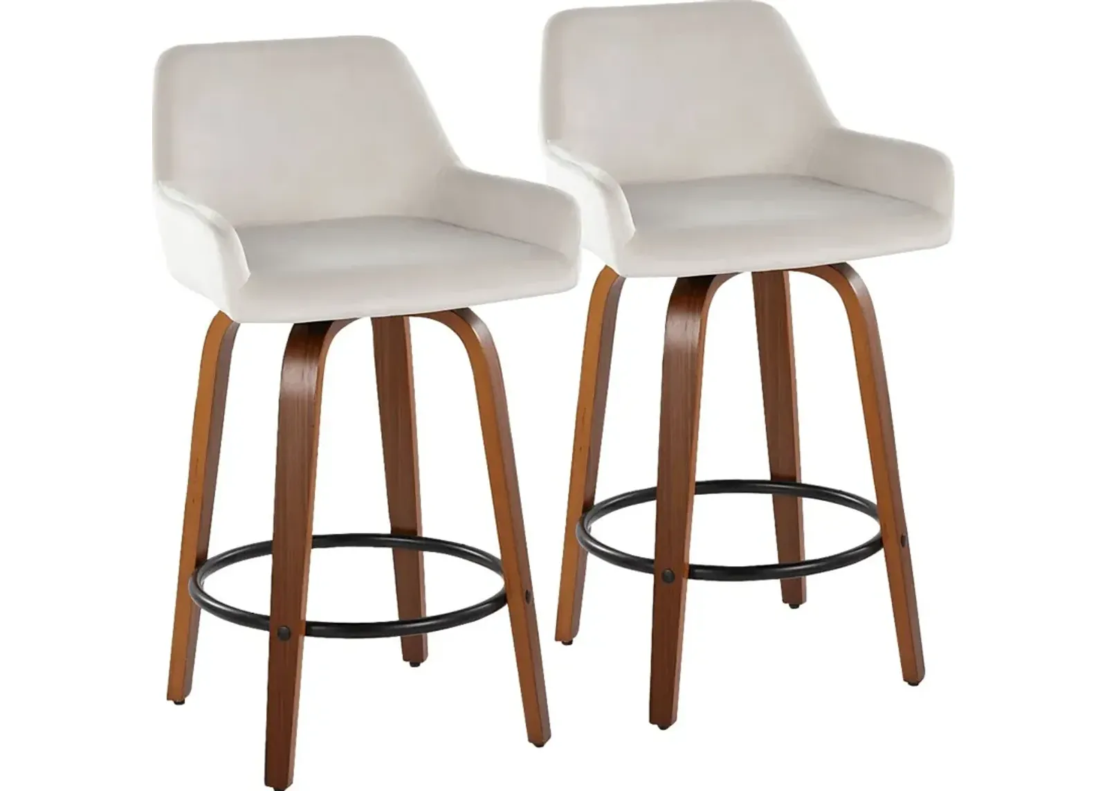 Rimcrest VI White Swivel Counter Height Stool, Set of 2