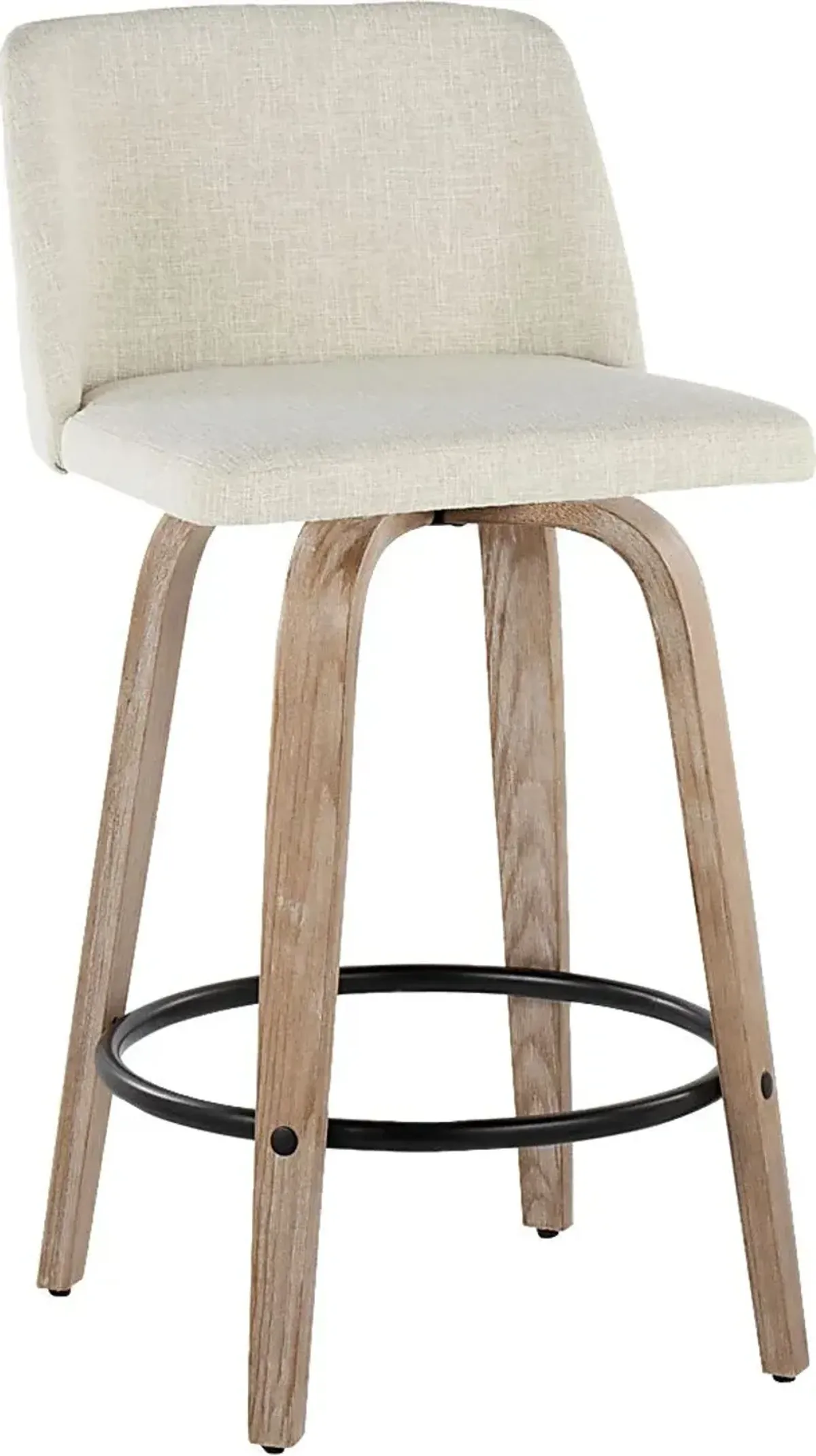 Wymering XII Cream Swivel Counter Height Stool, Set of 2