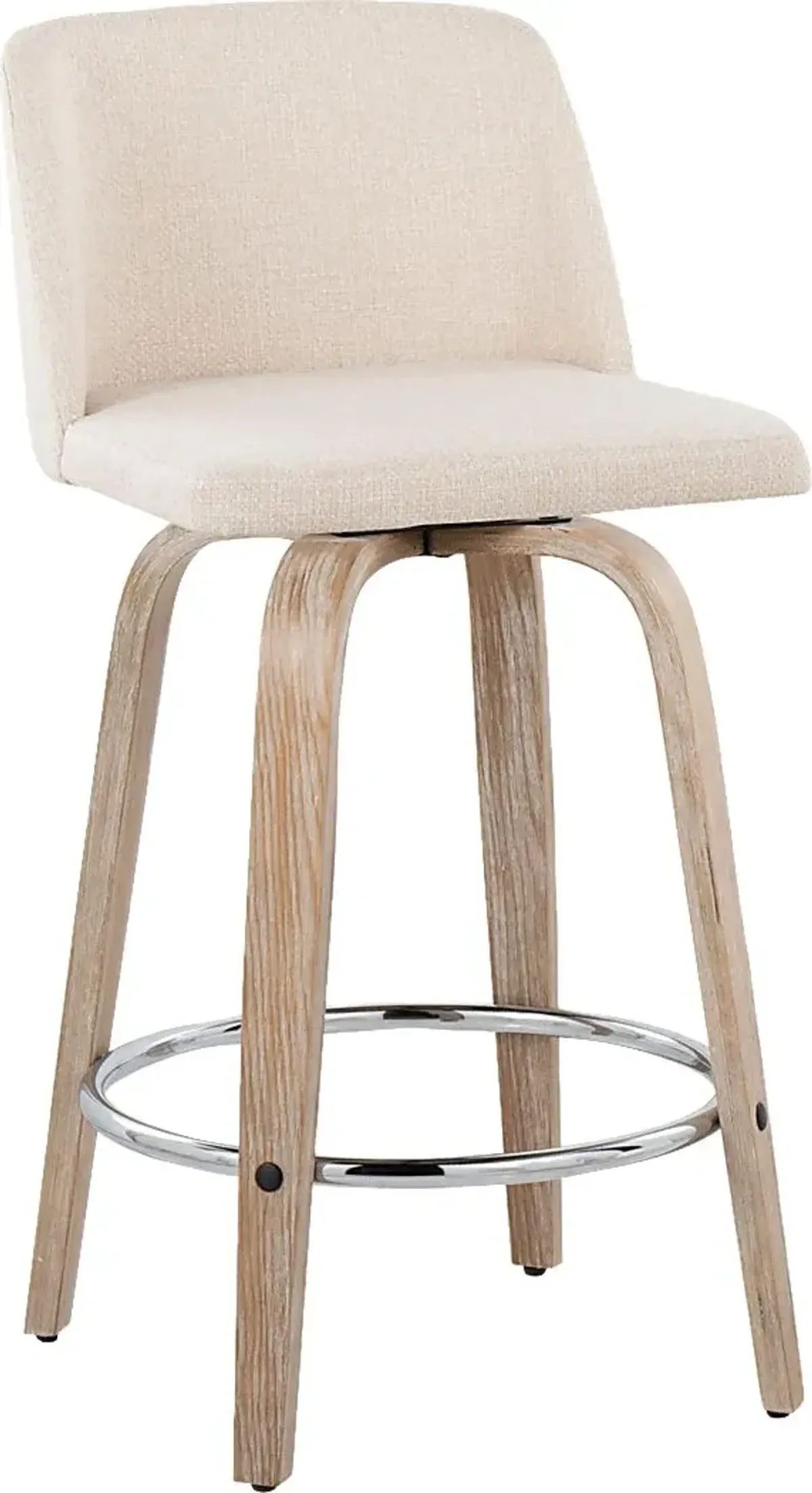 Wymering XII Cream Swivel Counter Height Stool, Set of 2