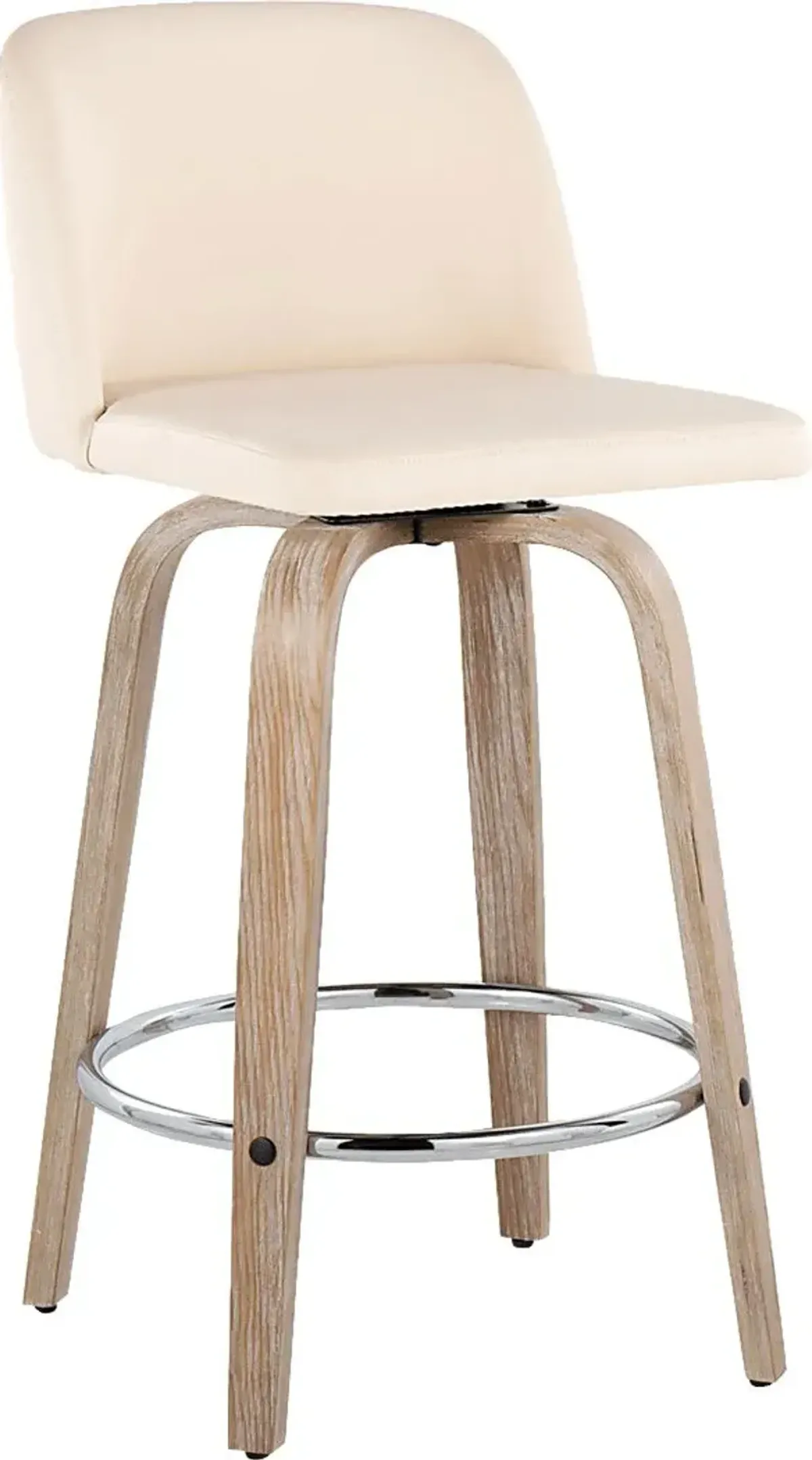 Wymering XII Cream Swivel Counter Height Stool, Set of 2