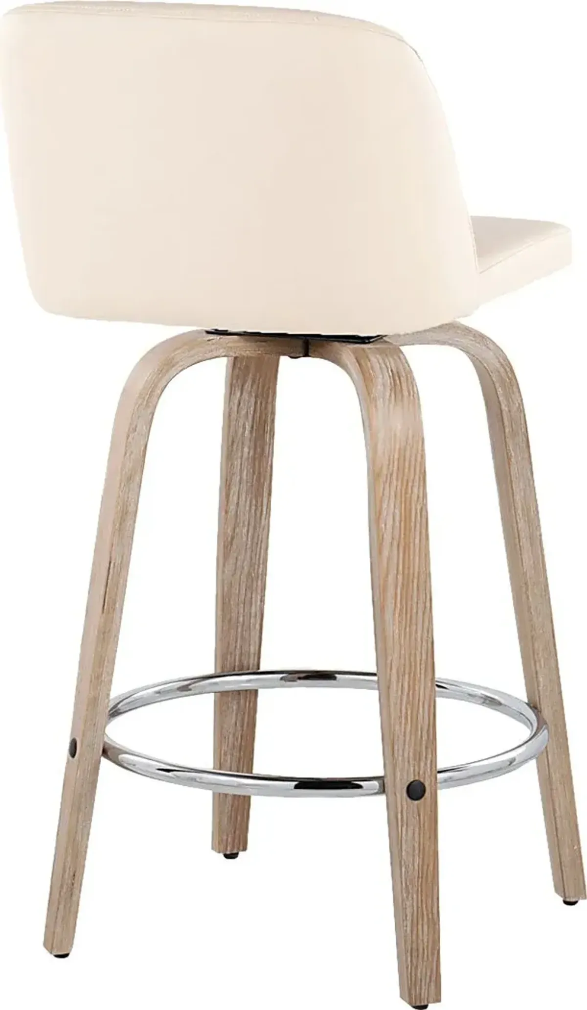 Wymering XII Cream Swivel Counter Height Stool, Set of 2