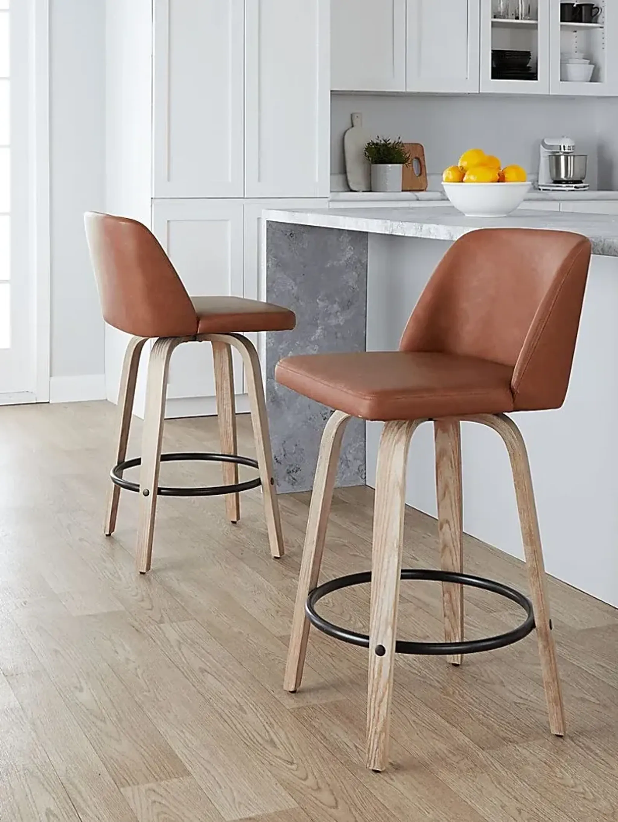 Wymering Xiv Camel Swivel Counter Height Stool Set Of 2 Rooms To Go ...