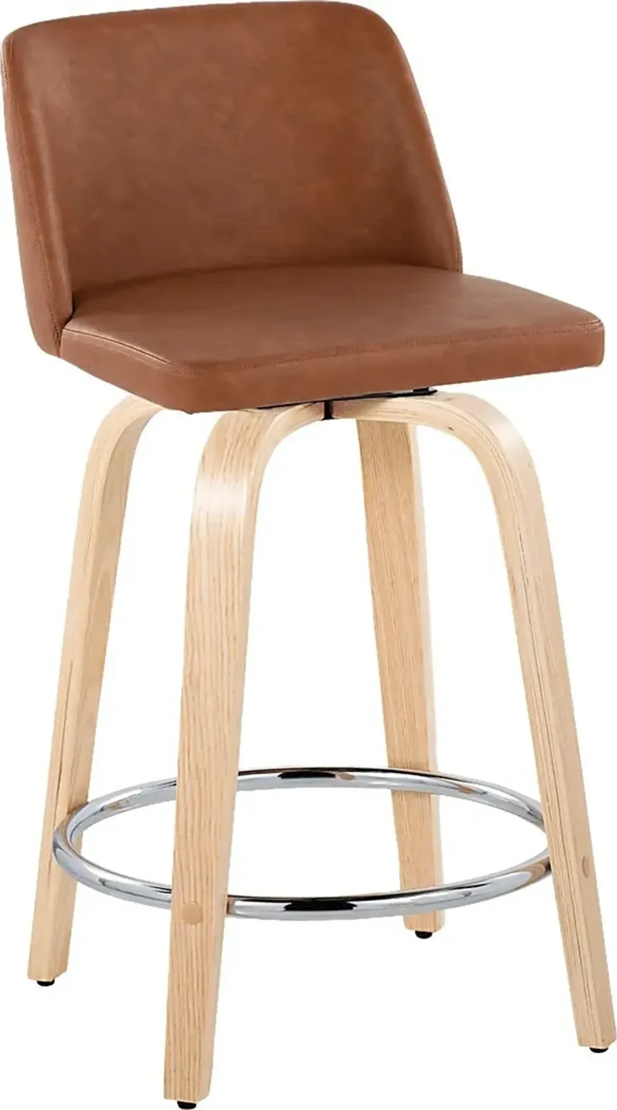 Wymering XVI Camel Swivel 24"" Counter Height Stool, Set of 2