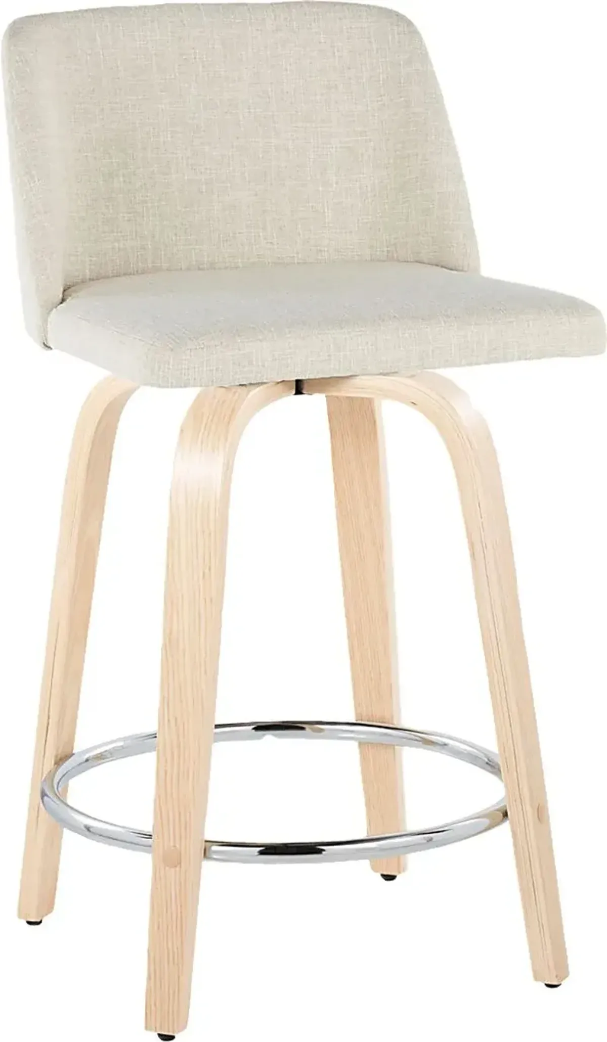 Wymering XVII Cream Swivel 24"" Counter Height Stool, Set of 2