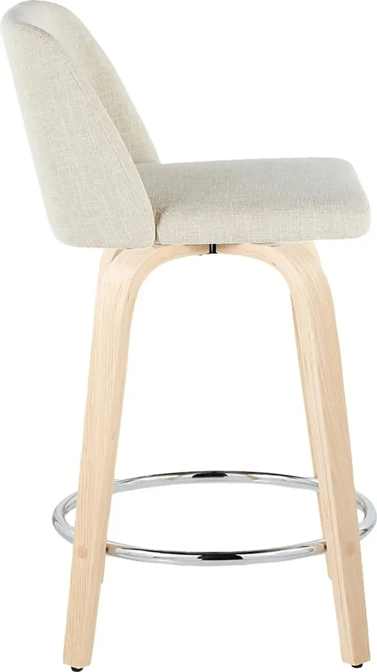 Wymering XVII Cream Swivel 24"" Counter Height Stool, Set of 2