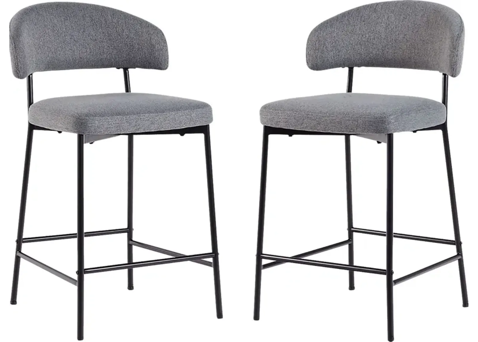 Woodsorrel Charcoal Counter Height Stool, Set of 2