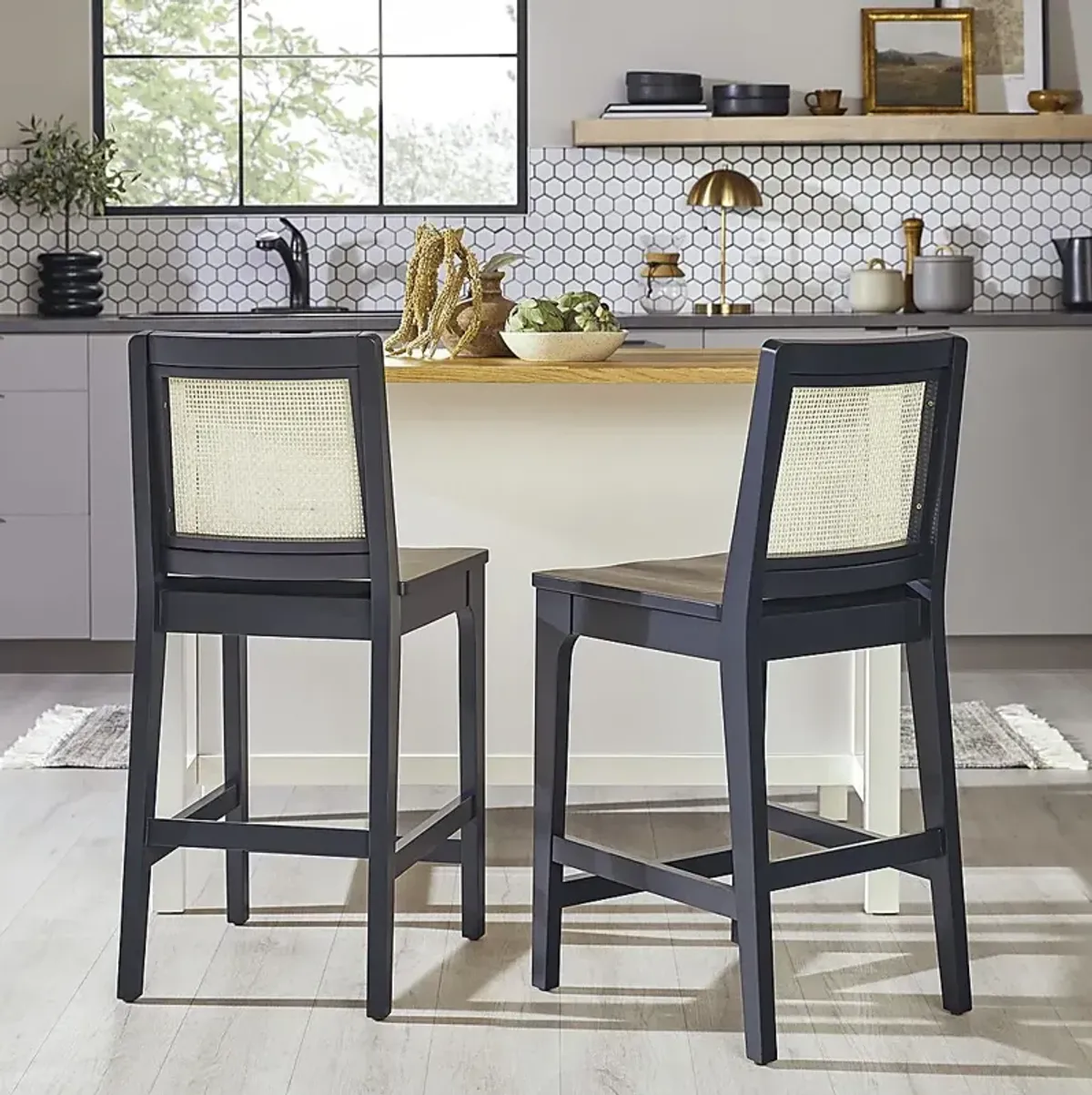 Annerly Black Counter Height Stool, Set of 2