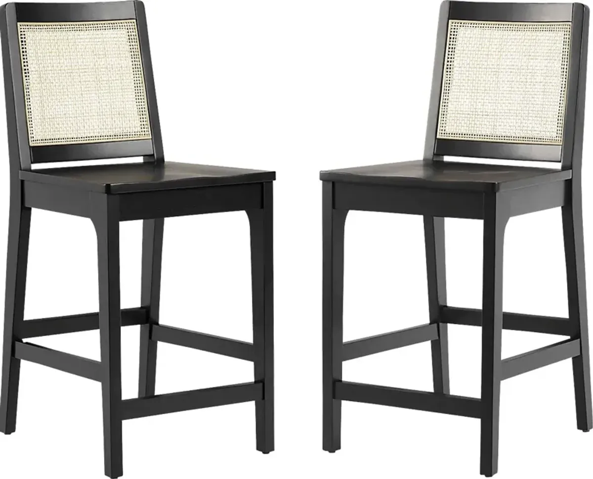 Annerly Black Counter Height Stool, Set of 2