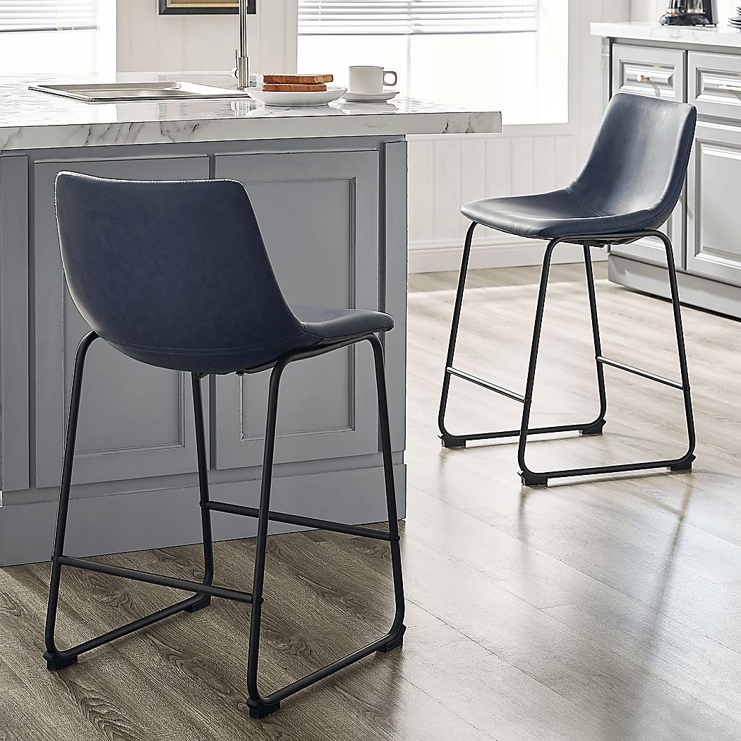 Badenoch Navy Counter Height Stool, Set of 2