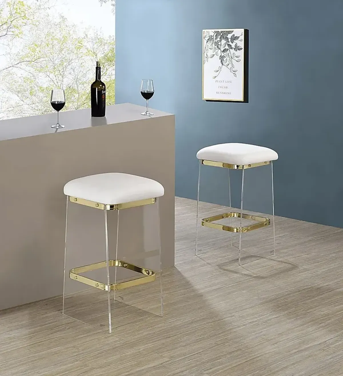 Valelo Gold Counter Stool, Set of 2