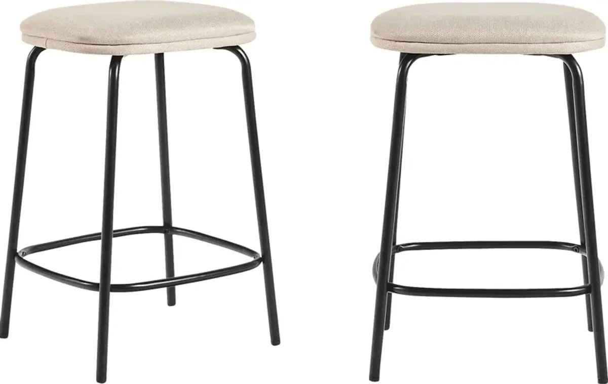 Brakenbury Ivory Counter Height Stool, Set of 2