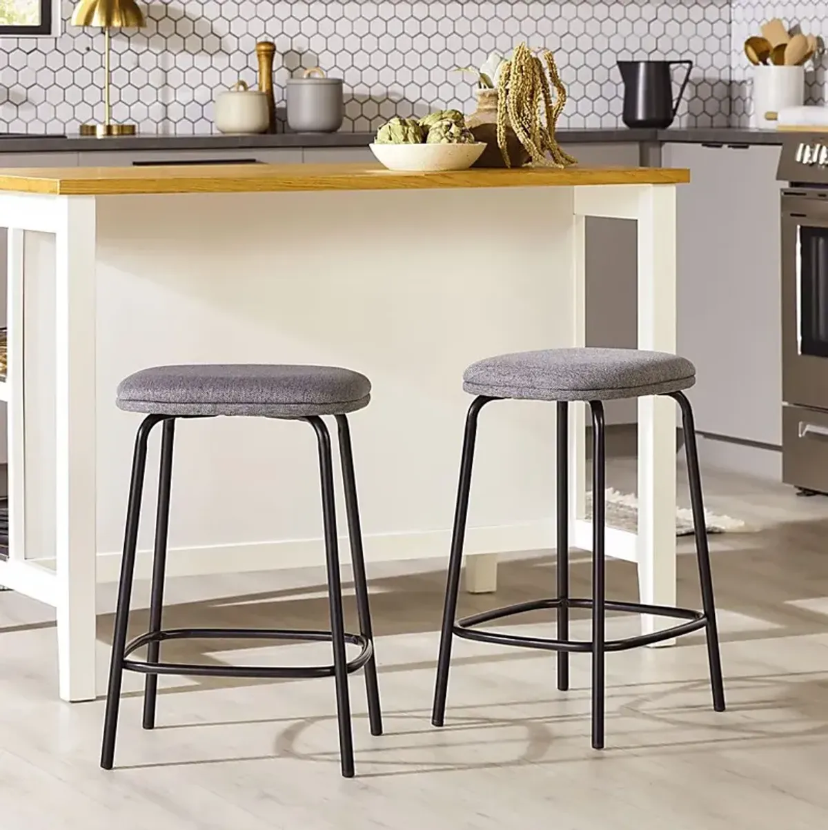 Brakenbury Charcoal Counter Height Stool, Set of 2