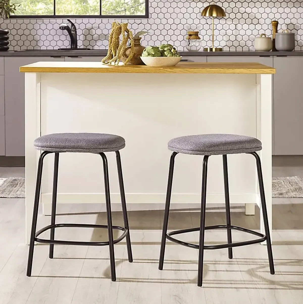 Brakenbury Charcoal Counter Height Stool, Set of 2