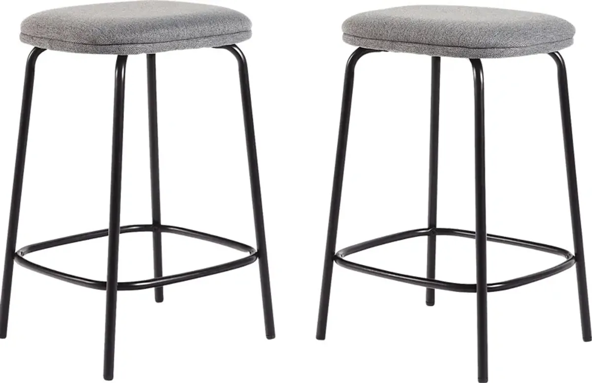 Brakenbury Charcoal Counter Height Stool, Set of 2