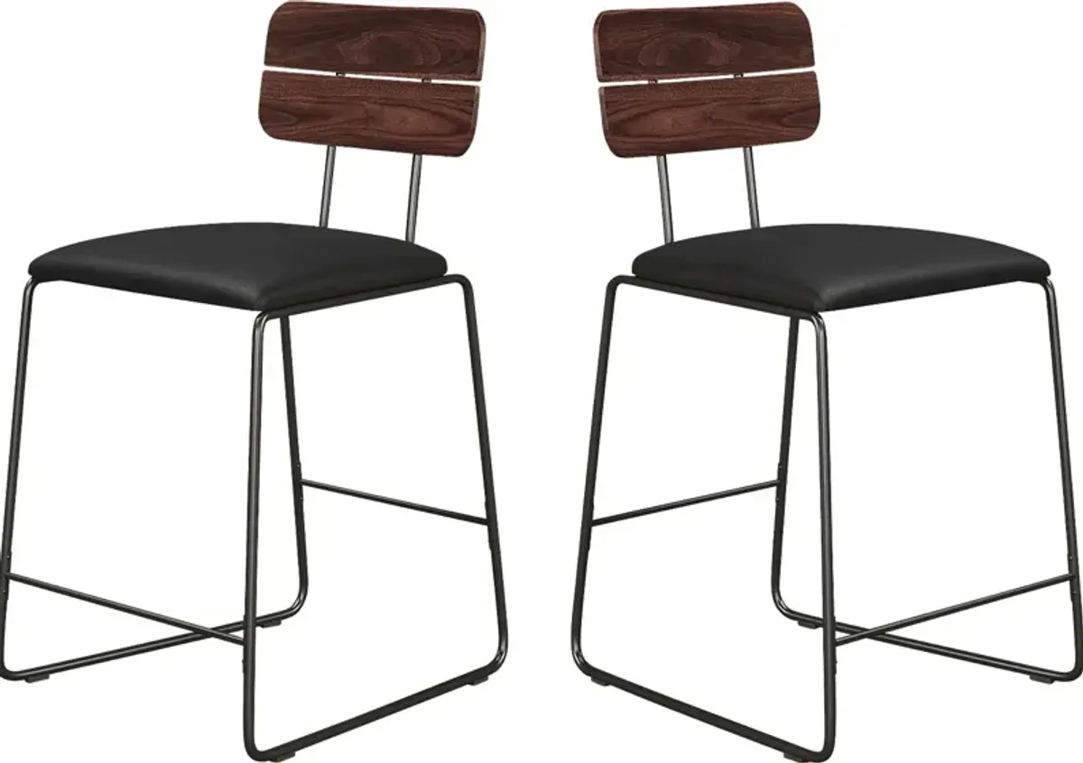 Brooklain Black Counter Height Stool, Set of 2