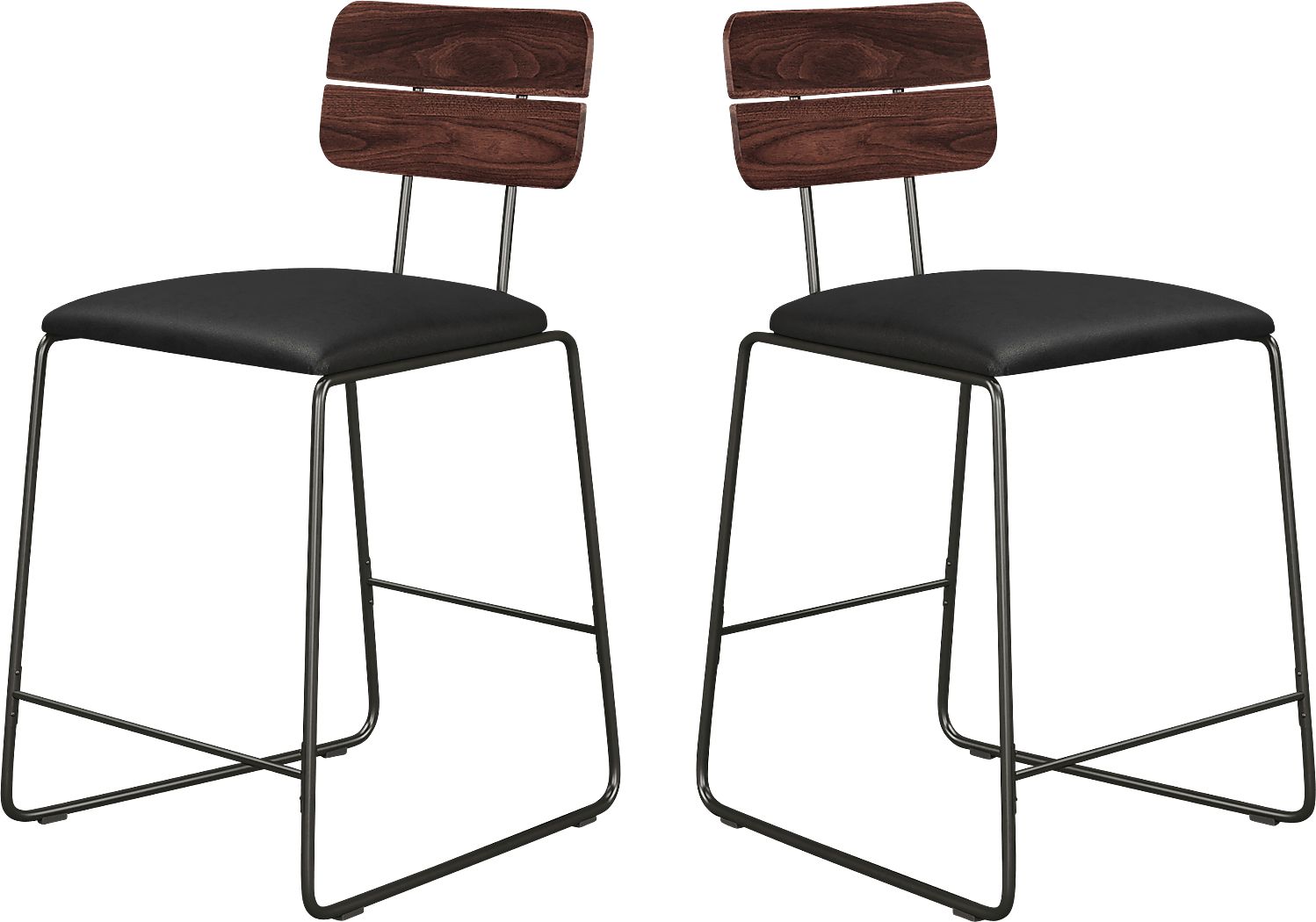 Brooklain Black Counter Height Stool, Set of 2