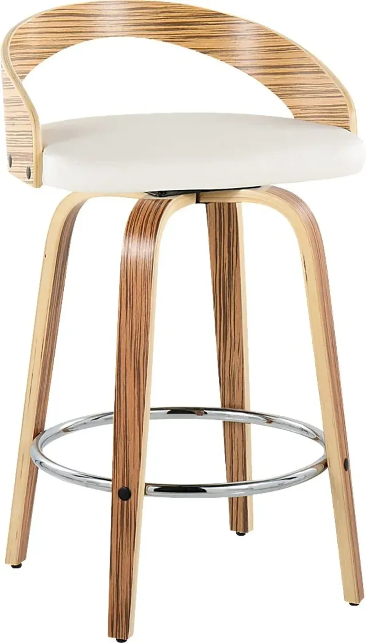 Wrayhall III White Swivel Counter Height Stool, Set of 2