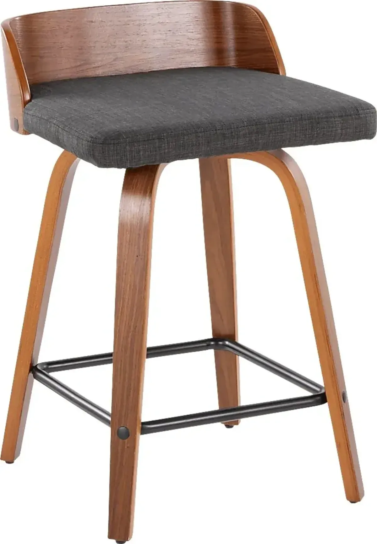 Wetherburn I Charcoal 24"" Swivel Counter Height Stool, Set of 2