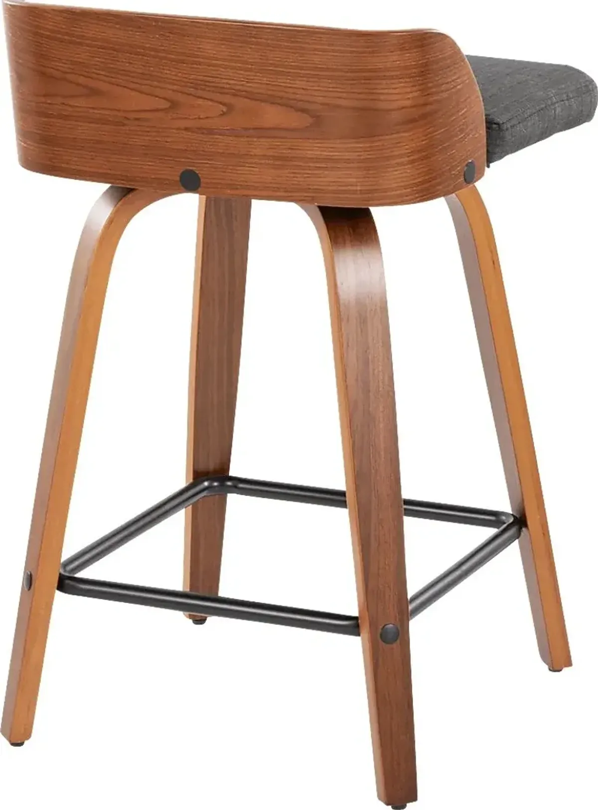 Wetherburn I Charcoal 24"" Swivel Counter Height Stool, Set of 2