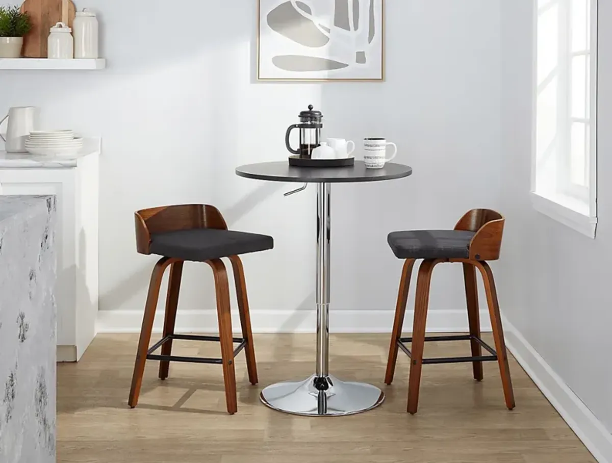 Wetherburn I Charcoal Swivel Counter Height Stool, Set of 2