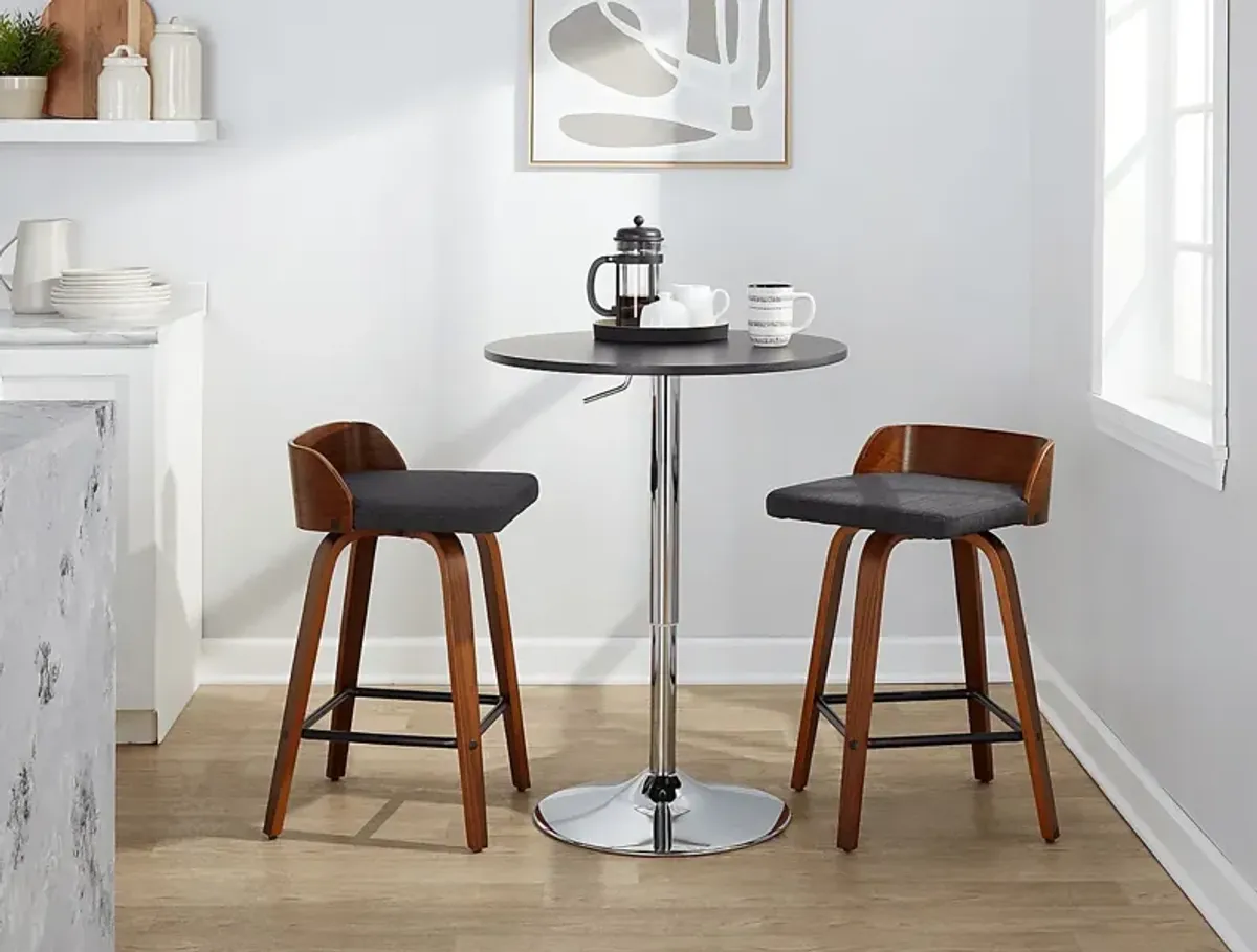 Wetherburn I Charcoal Swivel Counter Height Stool, Set of 2