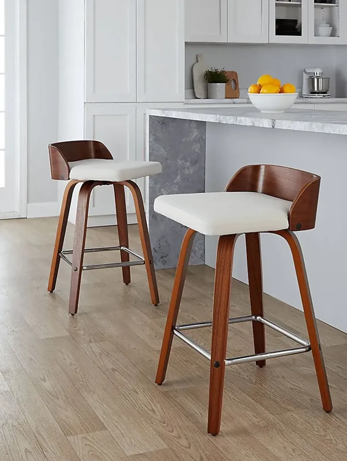 Wetherburn II Cream Swivel Counter Height Stool, Set of 2