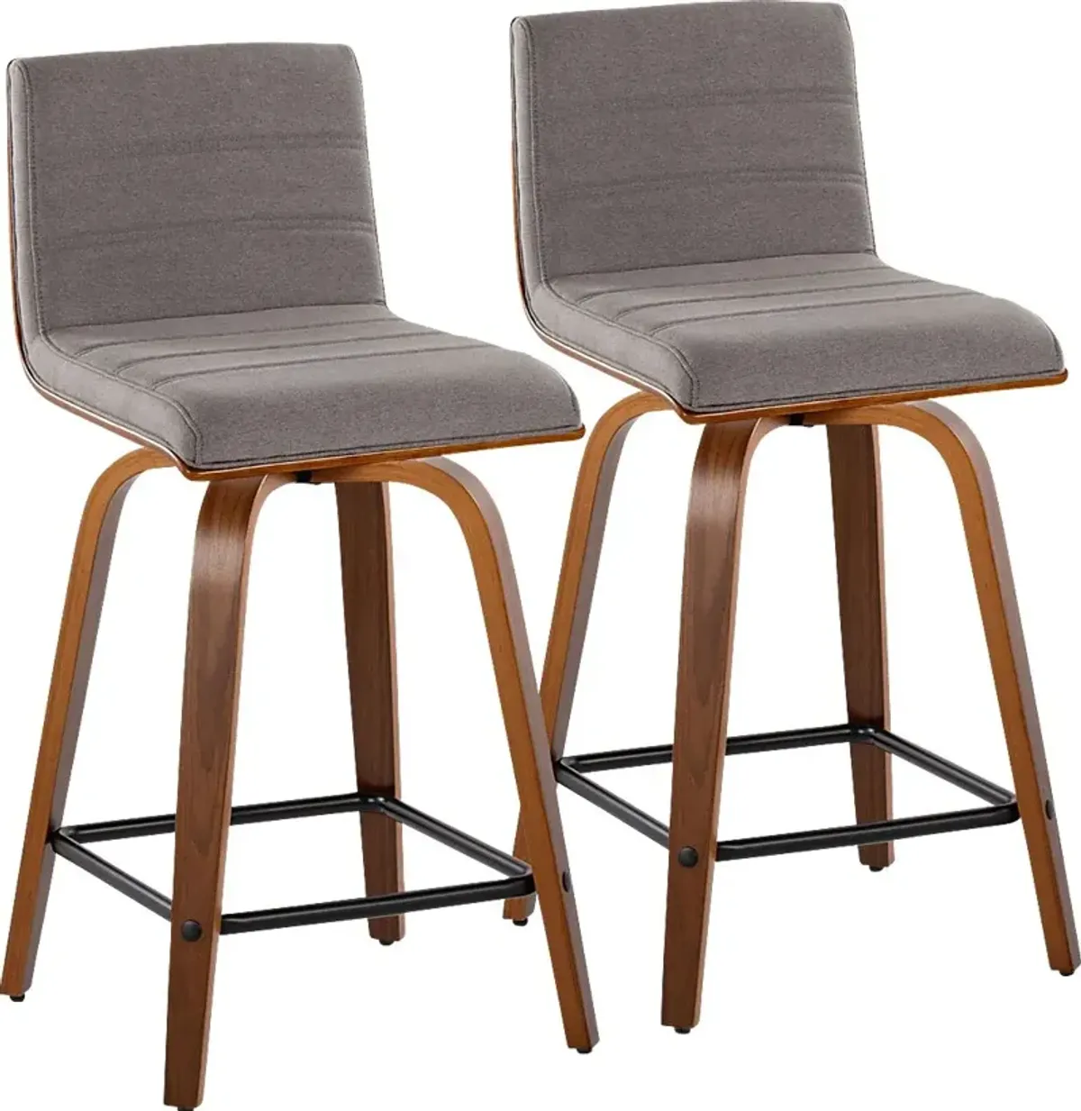 Sturfield II Gray Swivel Counter Height Stool, Set of 2