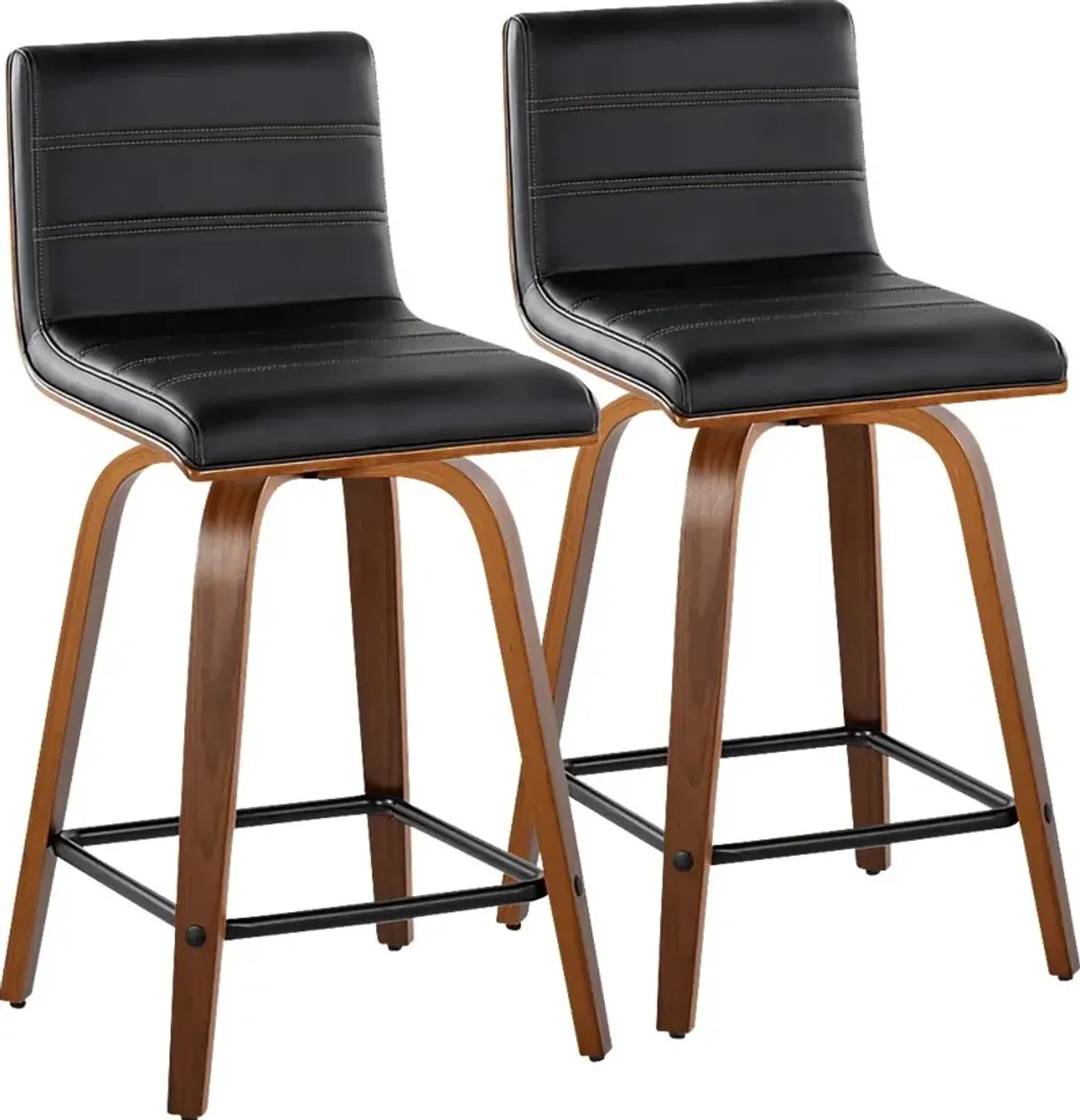 Sturfield II Black Swivel Counter Height Stool, Set of 2