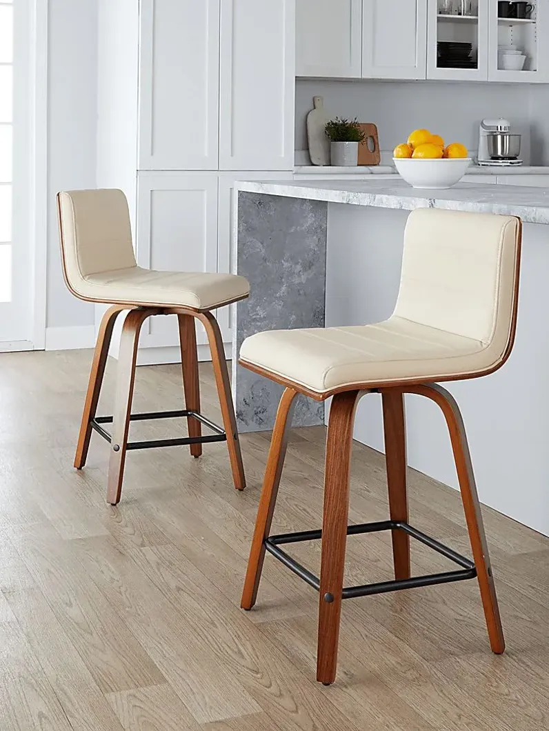 Sturfield II Cream Swivel Counter Height Stool, Set of 2