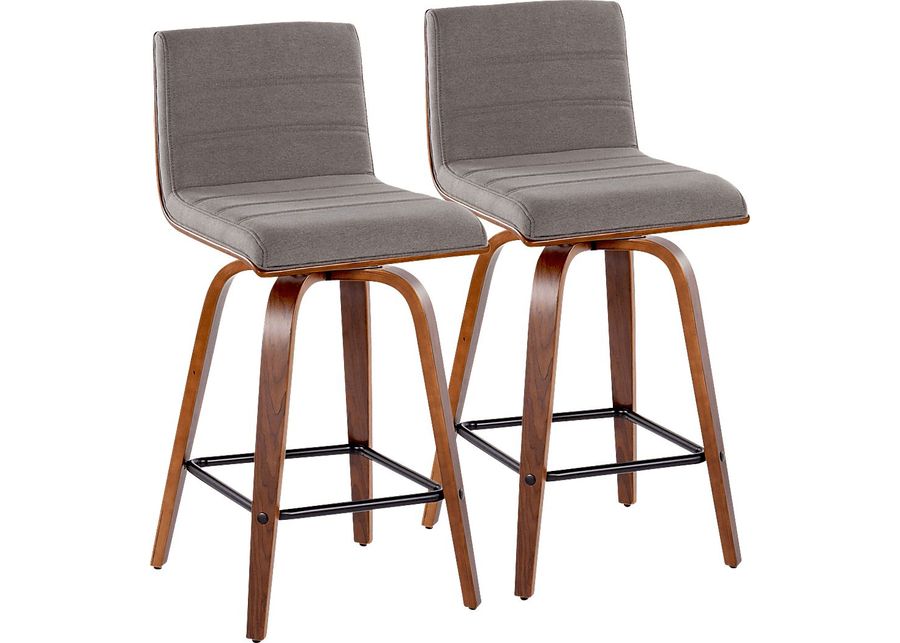 Sturfield III Gray Swivel Counter Height Stool, Set of 2