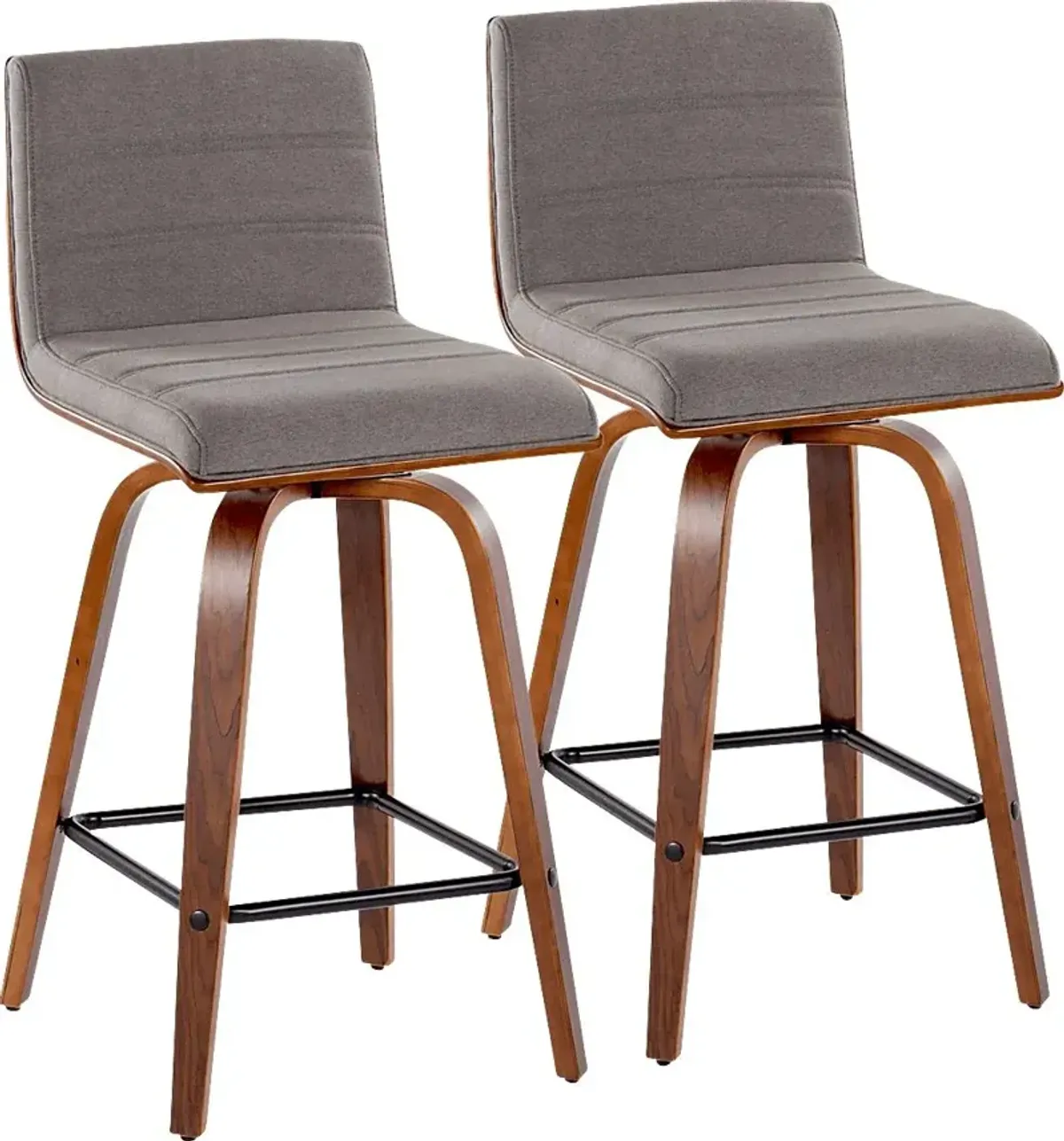 Sturfield III Gray Swivel Counter Height Stool, Set of 2