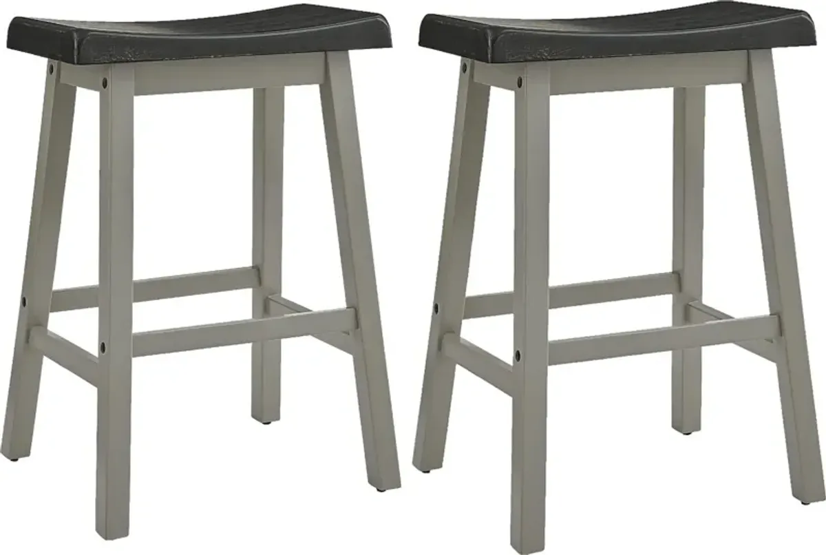 Hawkshead II Black Counter Stool, Set of 2