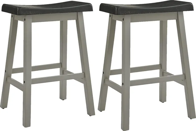 Hawkshead II Black Counter Stool, Set of 2