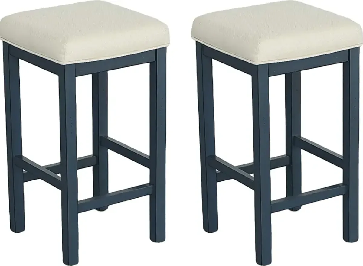 Macsvega Blue Counter Stool, Set of 2