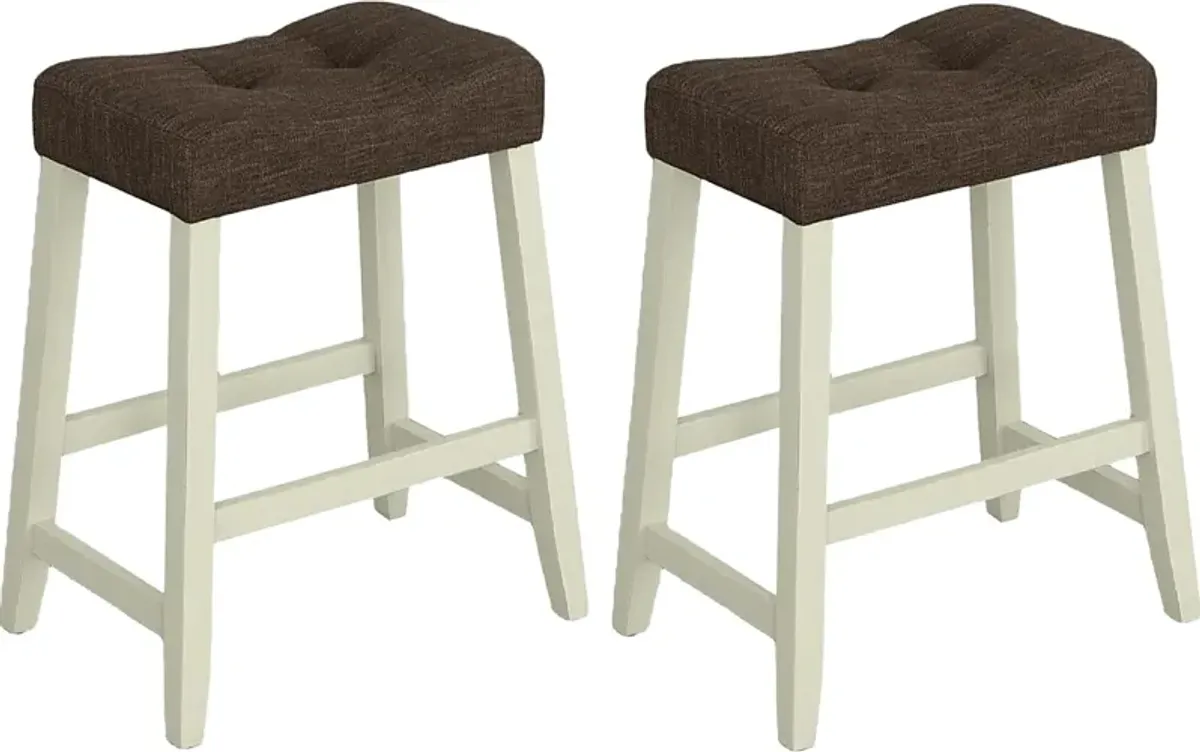 Newtowne Off-White Counter Stool, Set of 2