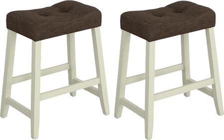 Newtowne Off-White Counter Stool, Set of 2