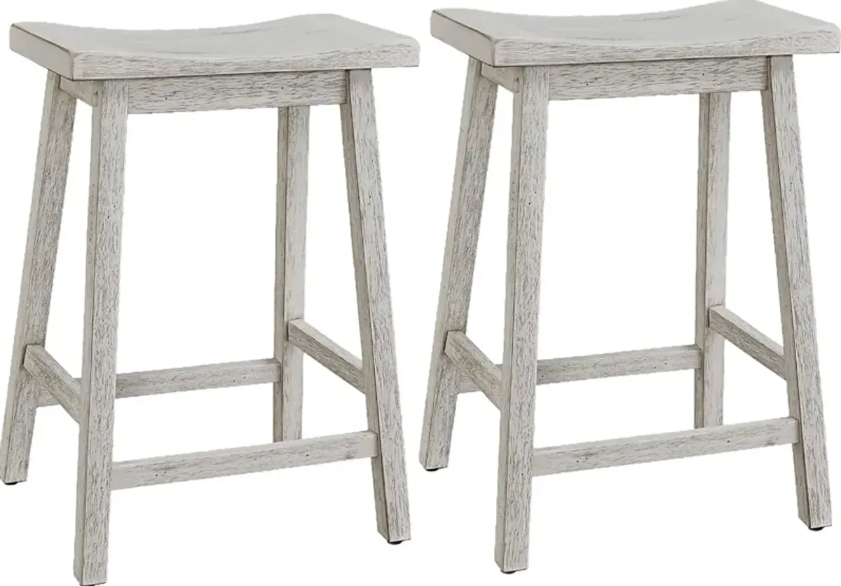 Silassie White Counter Stool, Set of 2