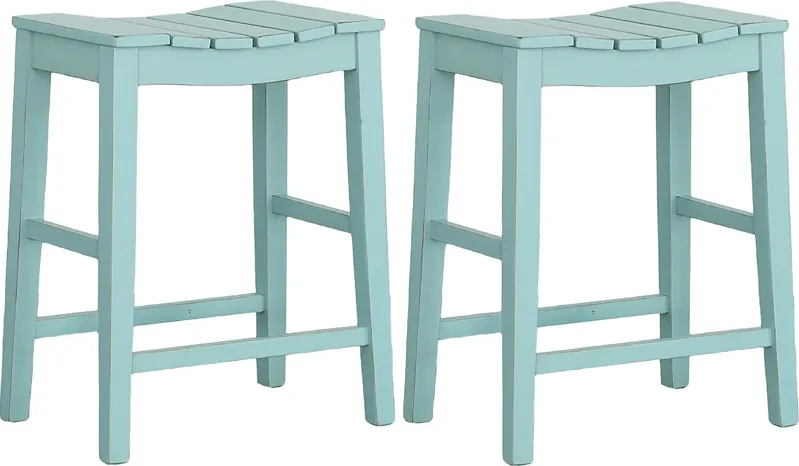 Southrun Blue Counter Stool, Set of 2