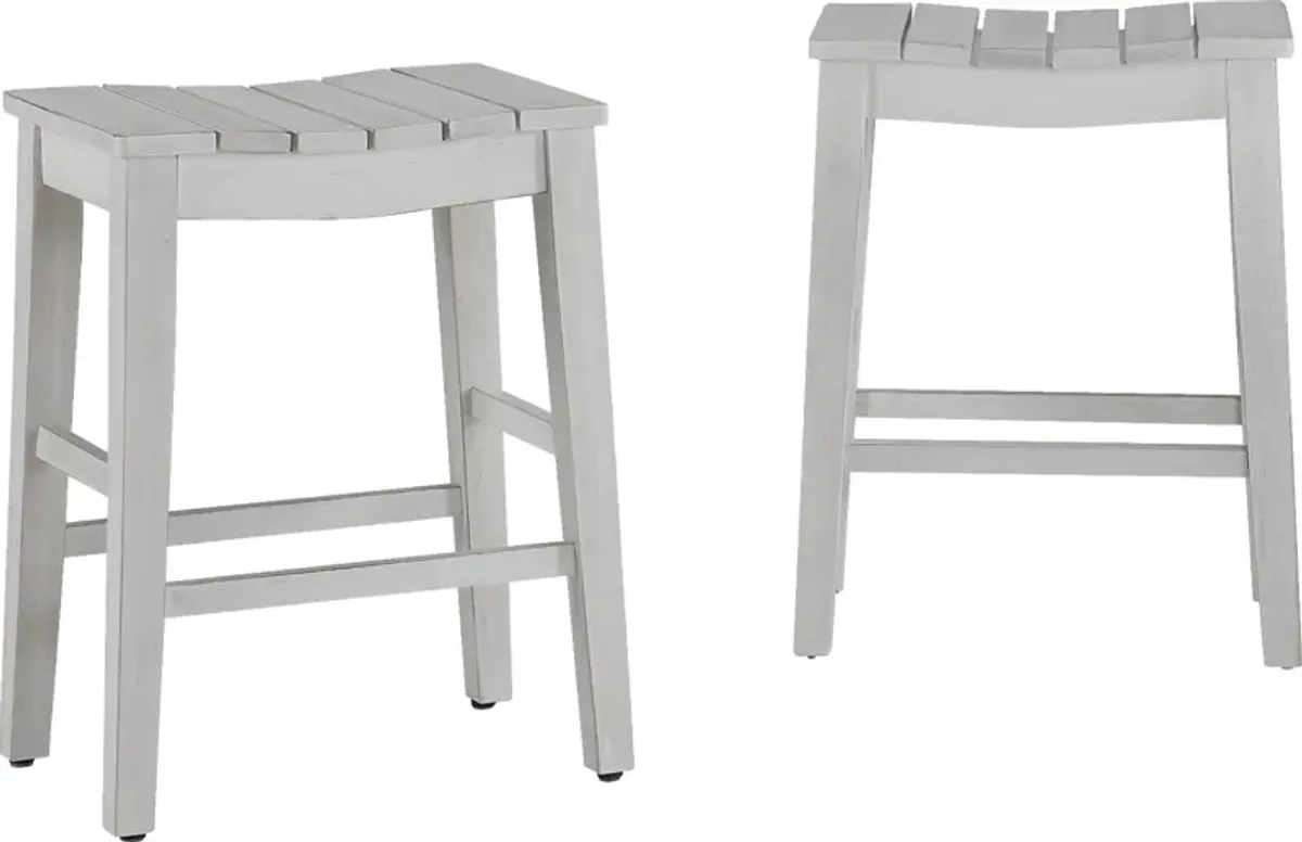 Southrun White Counter Stool, Set of 2