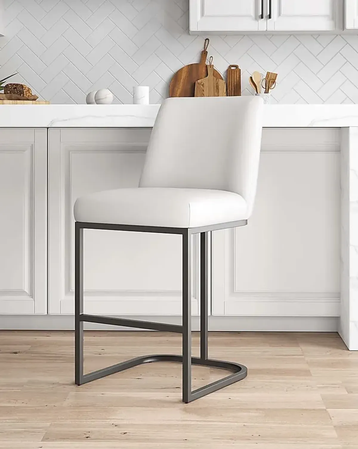 Foxiana White Counter Stool