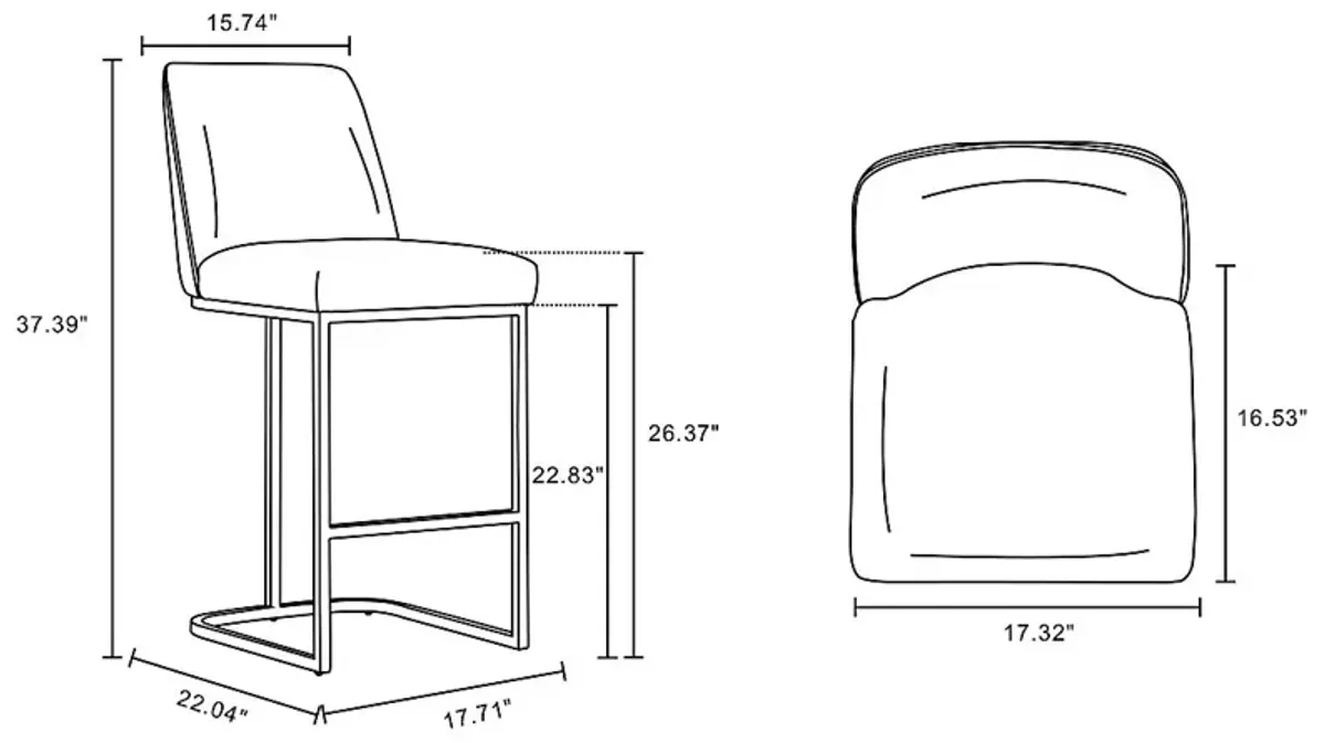 Foxiana White Counter Stool