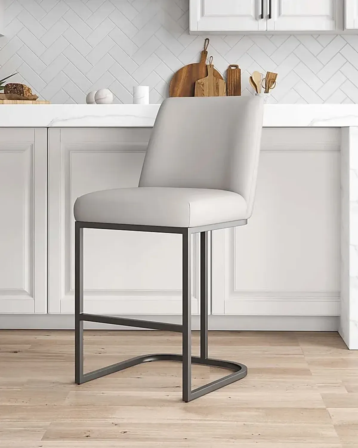 Foxiana Light Gray Counter Stool