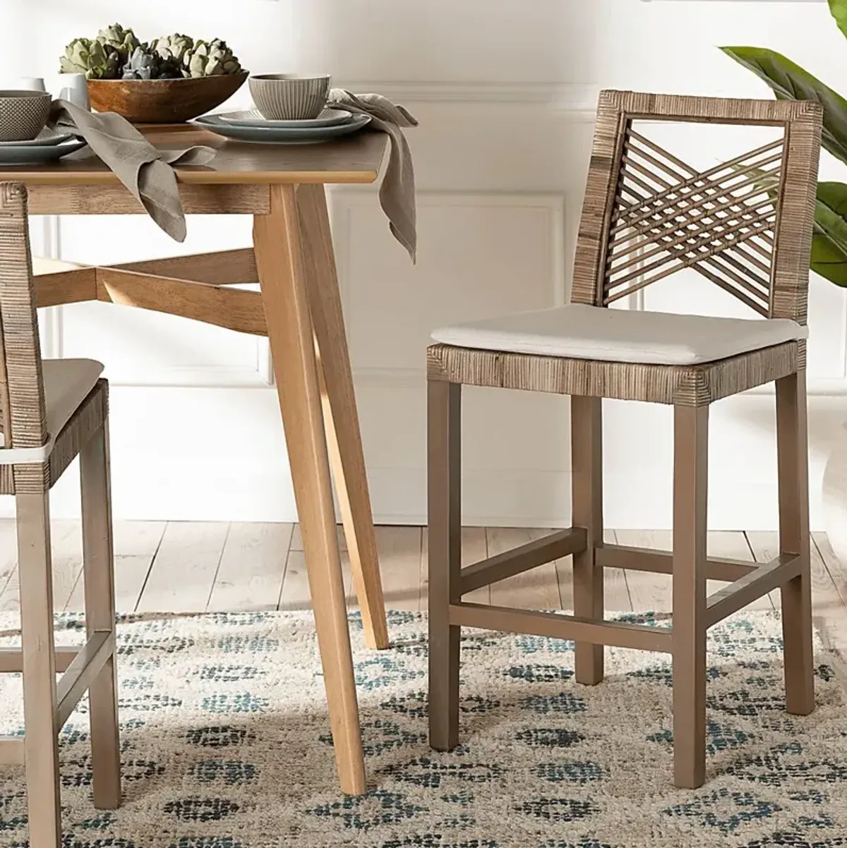 Medye Taupe Counter Stool