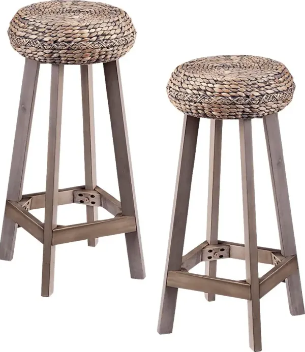 Hebberg Brown Bar Height Stool, Set of 2