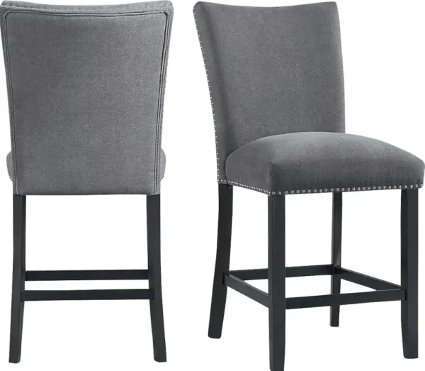 Pocan Black Counter Height Stool, Set of 2