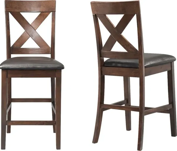 Petalbite Espresso Counter Height Stool, Set of 2