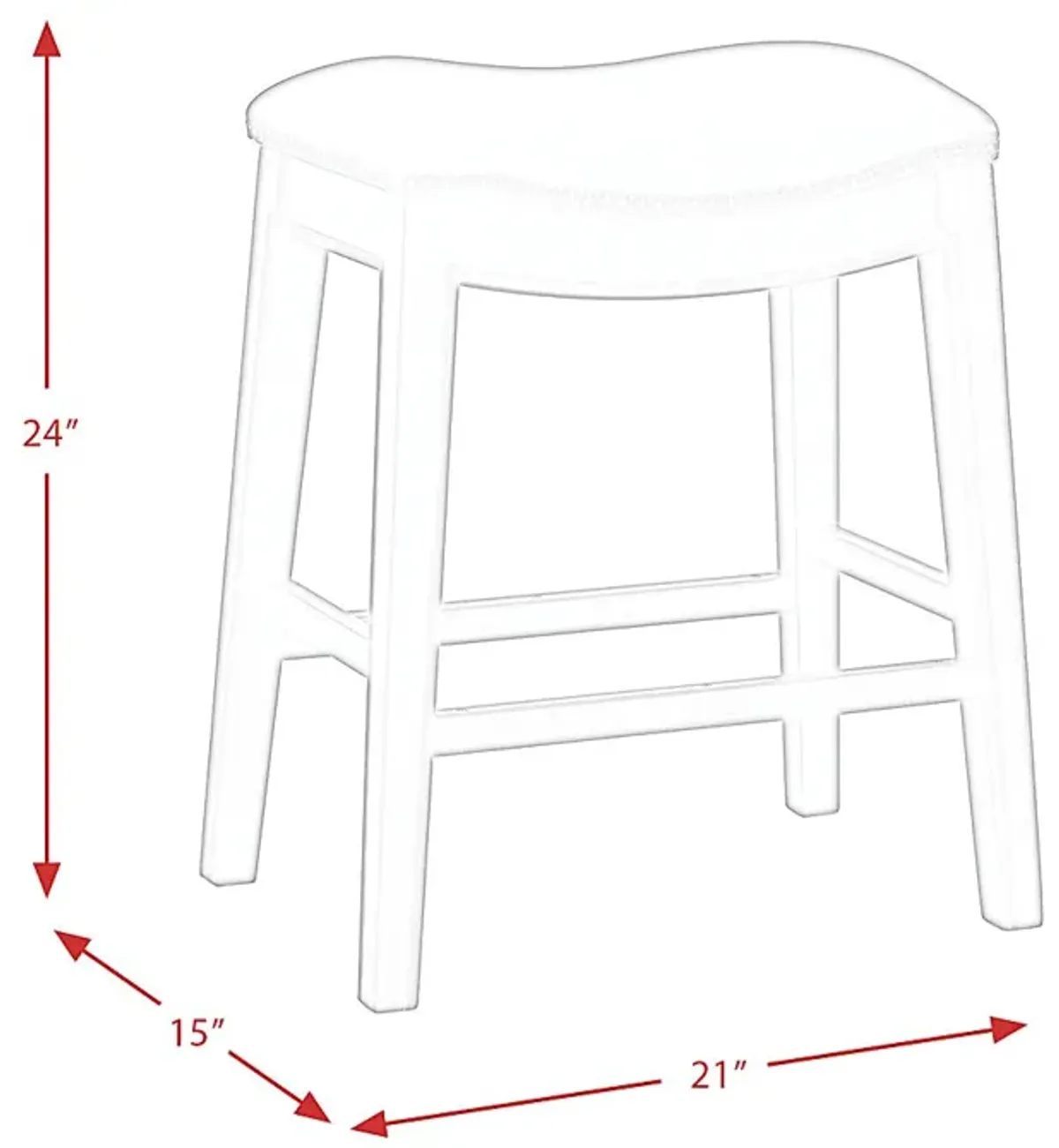 Soulbit Red Counter Height Stool